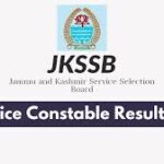 JKSSB Declared Result OMR Based Examination JK Police Constable Recruitment 2024