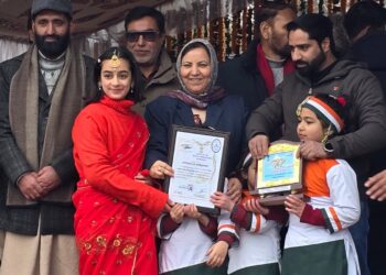 Sakeena Itoo unfurls National Flag on 77th Republic Day at Anantnag