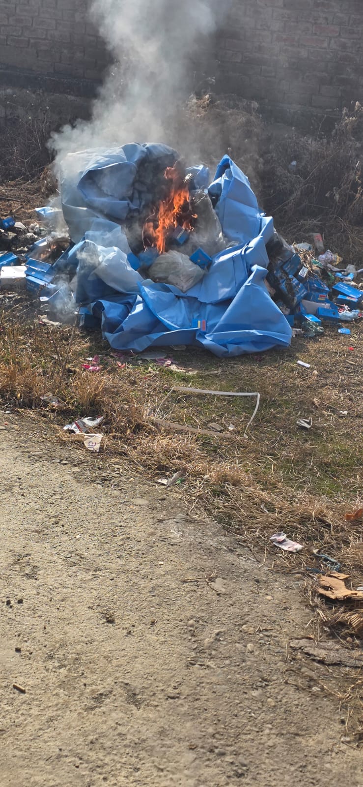 Expired Medicines Burned Inside District Hospital Bandipora, Probe Ordered Expired Medicines Burned Inside District Hospital Bandipora, Probe Ordered