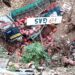 Slippery road causes LPG cylinder truck to fall into gorge near Nagrota, driver critical Slippery road causes LPG cylinder truck to fall into gorge near Nagrota, driver critical