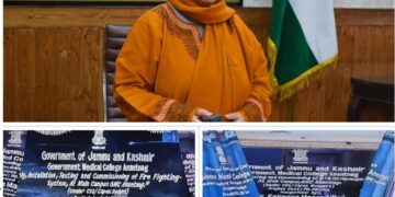 Sakeena Itoo virtually inaugurates WSS, State of Art Fire Fighting System, Lift facilities at GMC Anantnag Sakeena Itoo virtually inaugurates WSS, State of Art Fire Fighting System, Lift facilities at GMC Anantnag