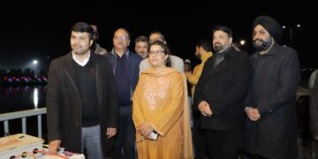 Jammu shines in tricolour as Tawi River Front gets façade lighting ahead of Republic Day Jammu shines in tricolour as Tawi River Front gets façade lighting ahead of Republic Day