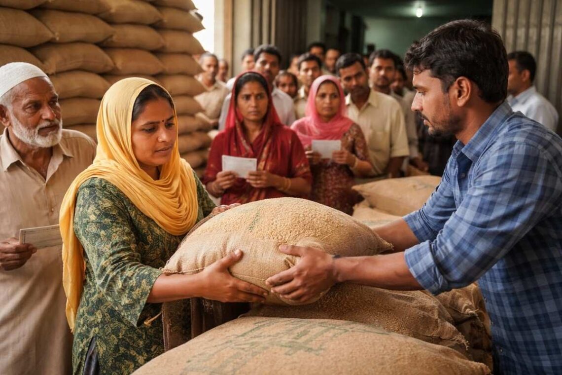 Centre Announces 3-Month Free Grain Distribution for Ration Card Holders from April