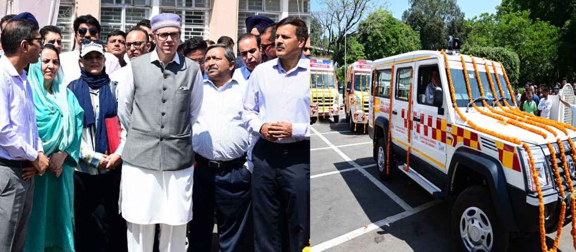 CM Omar Abdullah flags off ambulances, healthcare equipment under JKSPDC CSR initiative