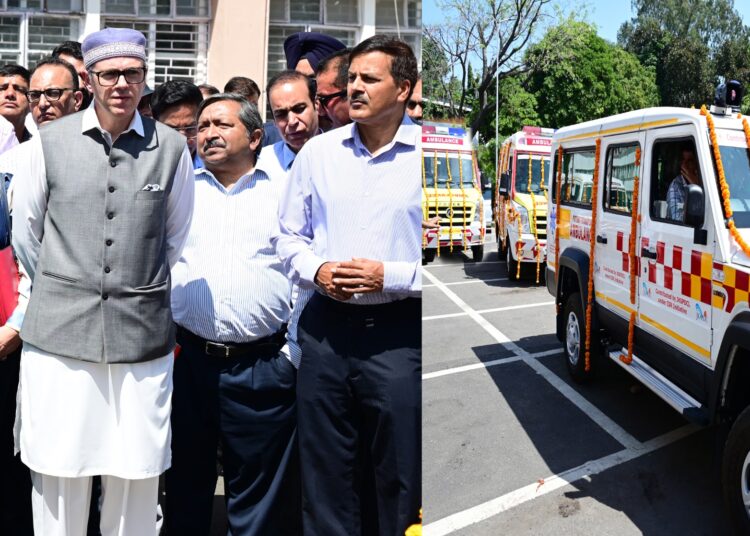 CM Omar Abdullah flags off ambulances, healthcare equipment under JKSPDC CSR initiative