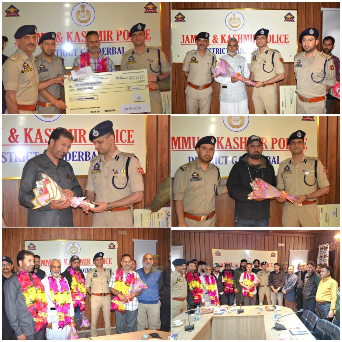 GANDERBAL POLICE ACCORDS WARM SEND-OFF TO 04 POLICE PERSONEL ON THEIR SUPERANNUATION AT DPO GANDERBAL
