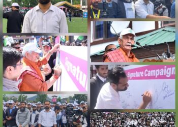 Renowned social activist and youth leader Muzamil Mehmood participated in a Padyatra and Signature Campaign