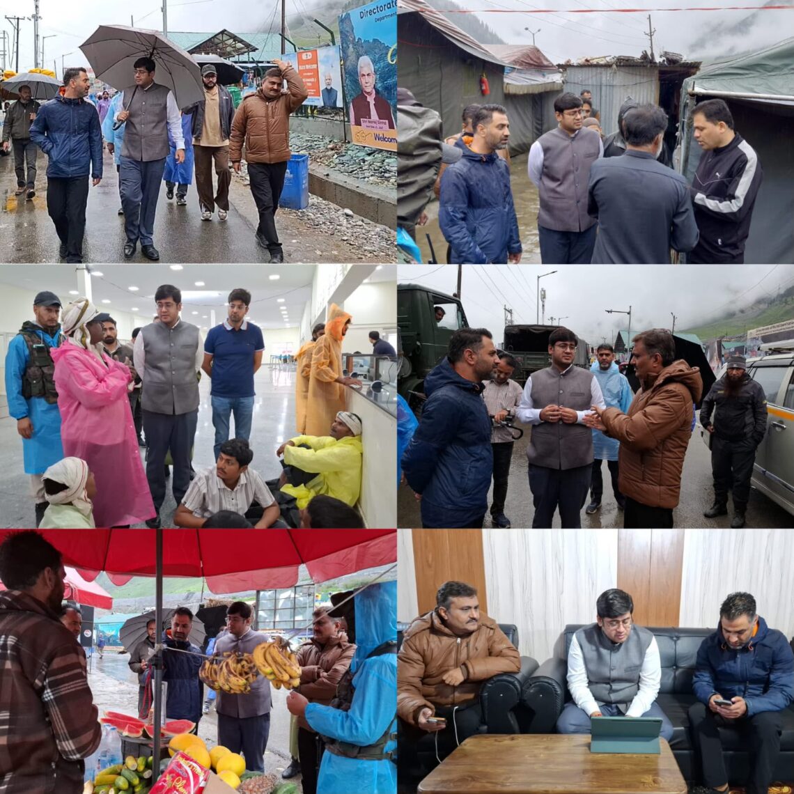DC Ganderbal Reviews Arrangements at Baltal Base Camp amidst inclement weather
