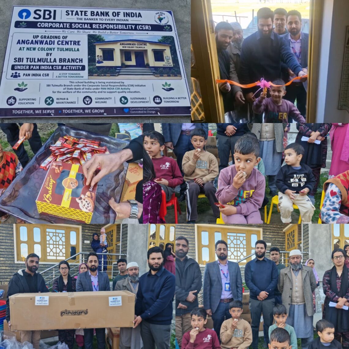 SBI Tulmulla Branch Organises CSR Activity at Anganwadi Centre in Ganderbal